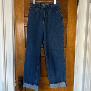 Abercrombie curve love loose high rise cuffed jeans